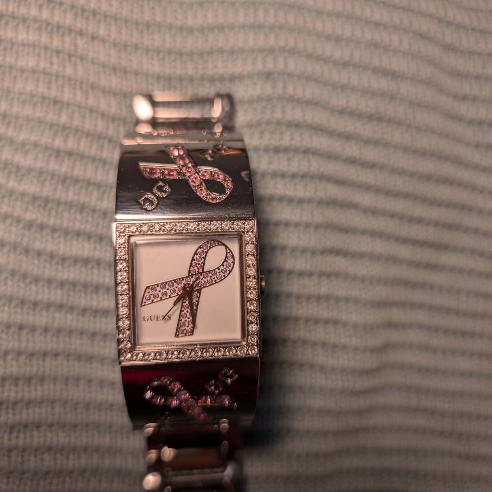 Quick Sale! GUESS Pink Ribbon Awareness Watch - Picture 2 of 7